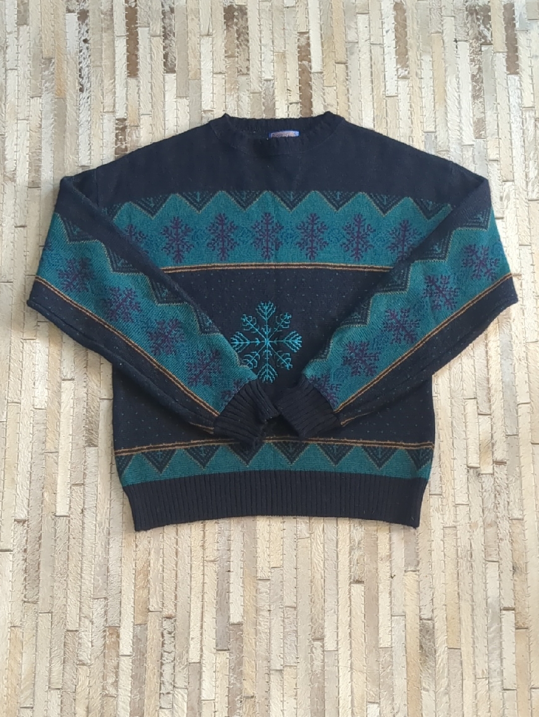Pendleton Men's L Vintage Wool Snowflake Nordic Crewneck Sweater
